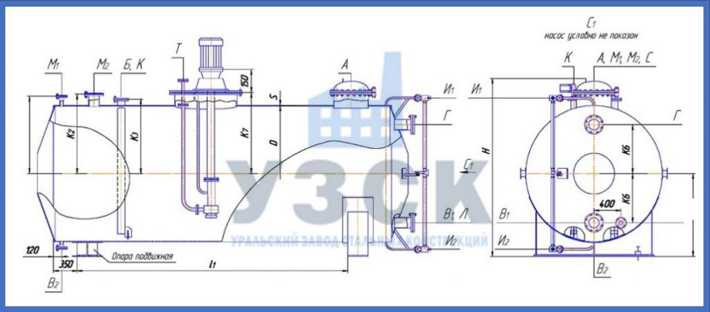 Чертеж емкости ГКК в Сызрани